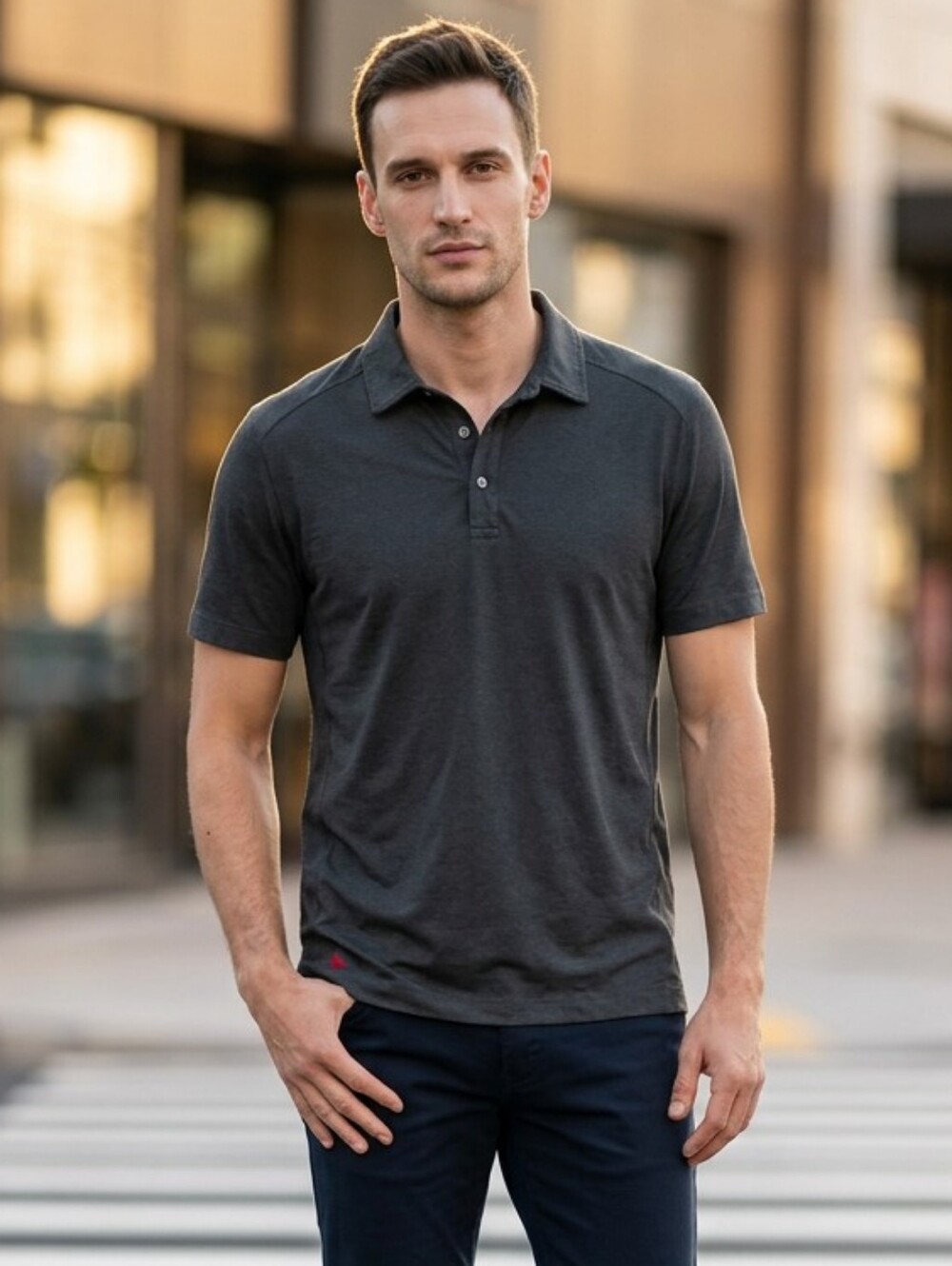 Untuckit Performance Golf Polo Shirt Mens Size XL Dark Gray Short Sleeve Stretch